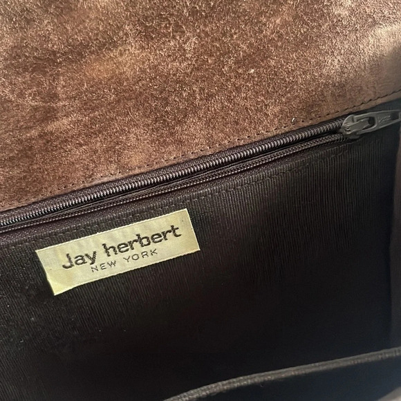 Vintage 1980’s Jay Herbert New York Accordion Style Brown Snakeskin Handbag - Picture 7 of 13